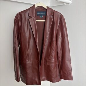 French Connection Faux Leather Blazer